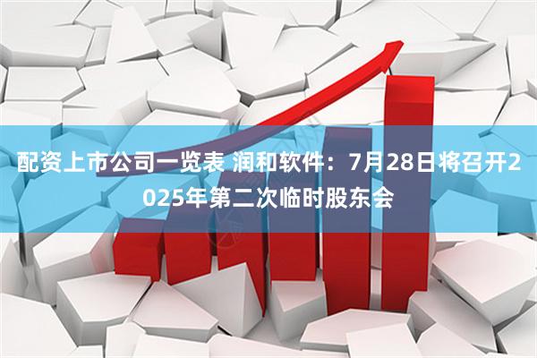 配资上市公司一览表 润和软件：7月28日将召开2025年第二次临时股东会